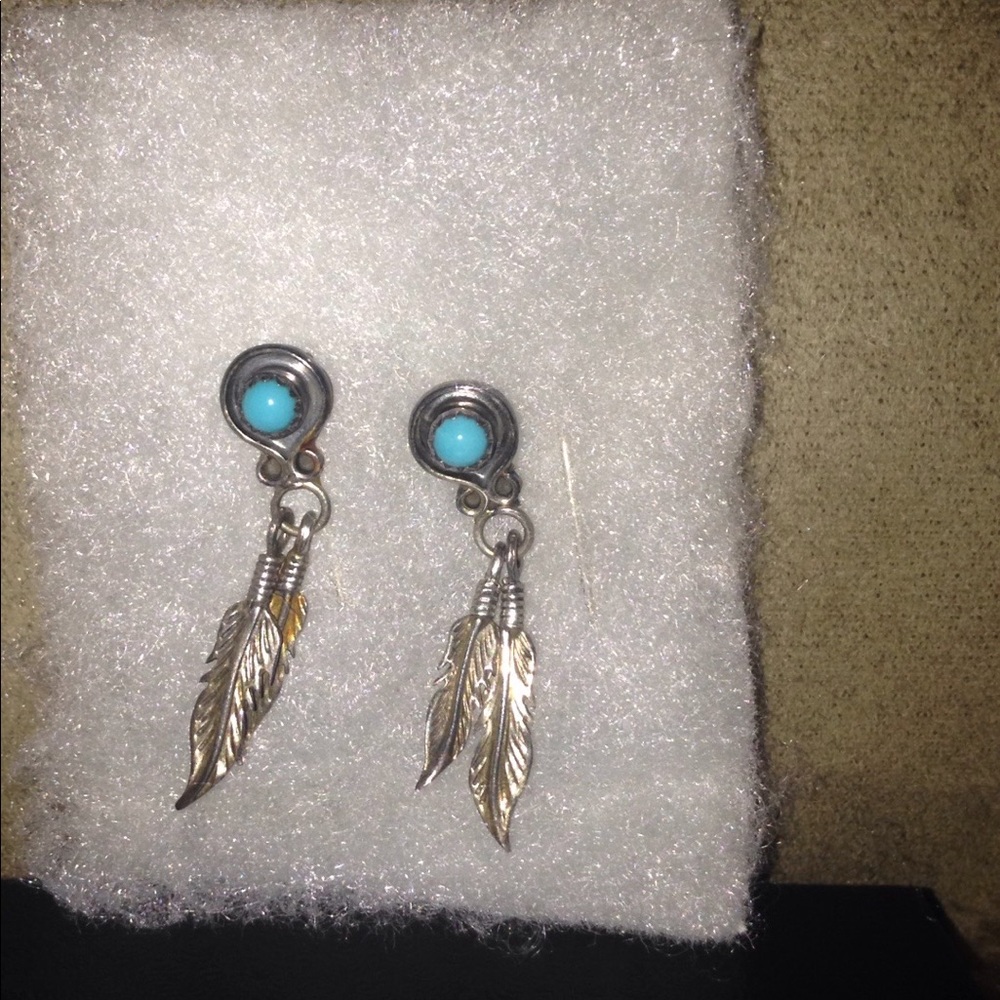 Dream catcher feather earrings